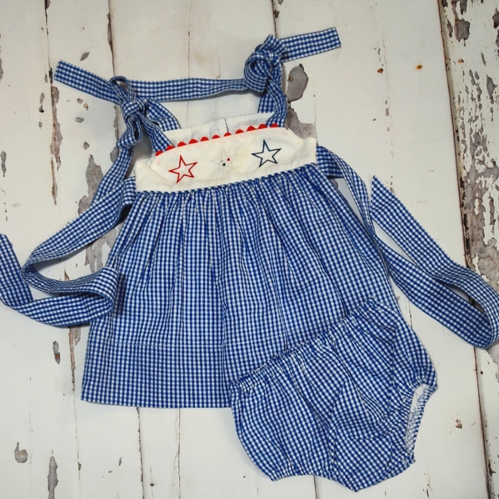 The Yellow Lamb Patriotic Dress Size 9m 4th Of July Dress